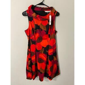 New Trina Turk Sabar Red Floral Sleeveless Cocktail Dress Size 8